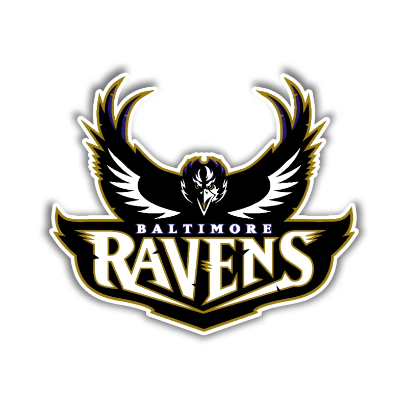 Baltimore Ravens - Raven With Lettering - Temporary Tattoo