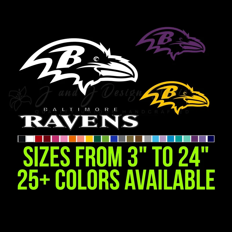 Baltimore Ravens Vinyl Decal - Custom Size