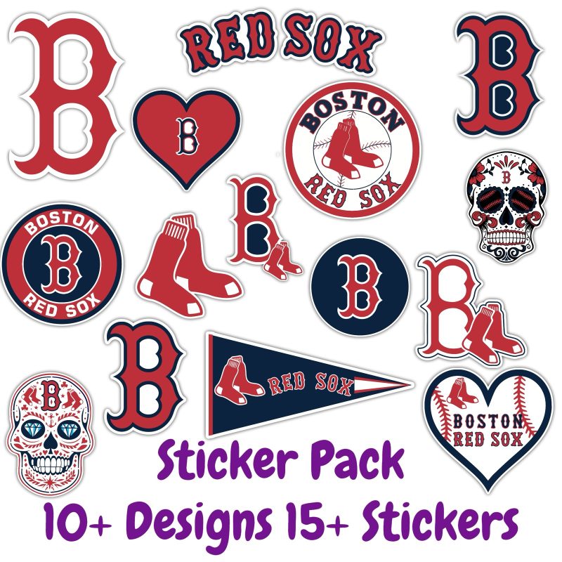 Boston Red Sox Sticker Pack; Hydroflask decal ; Laptop Decal ; Yeti Decal; Cell phone Decal; Vinyl Car Decal- Custom Size