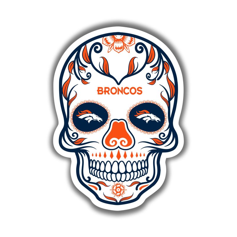 Denver Broncos - Sugar Skull - Temporary Tattoo