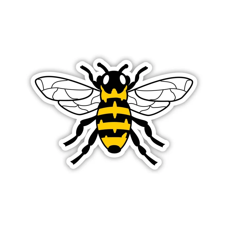 Bee Full Color Vinyl Decal - Custom Size