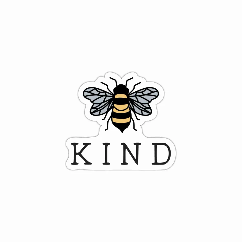 Bee Kind - Full Color Vinyl Decal - Custom Size