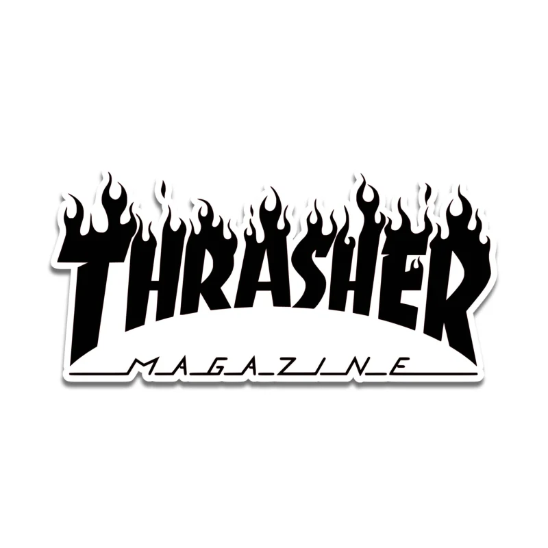 Black and White Thrasher Full Color Vinyl Decal - Custom Size