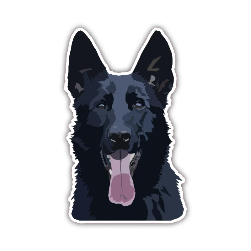 Black German Shepherd - Iron On DTF Transfer - Custom Size