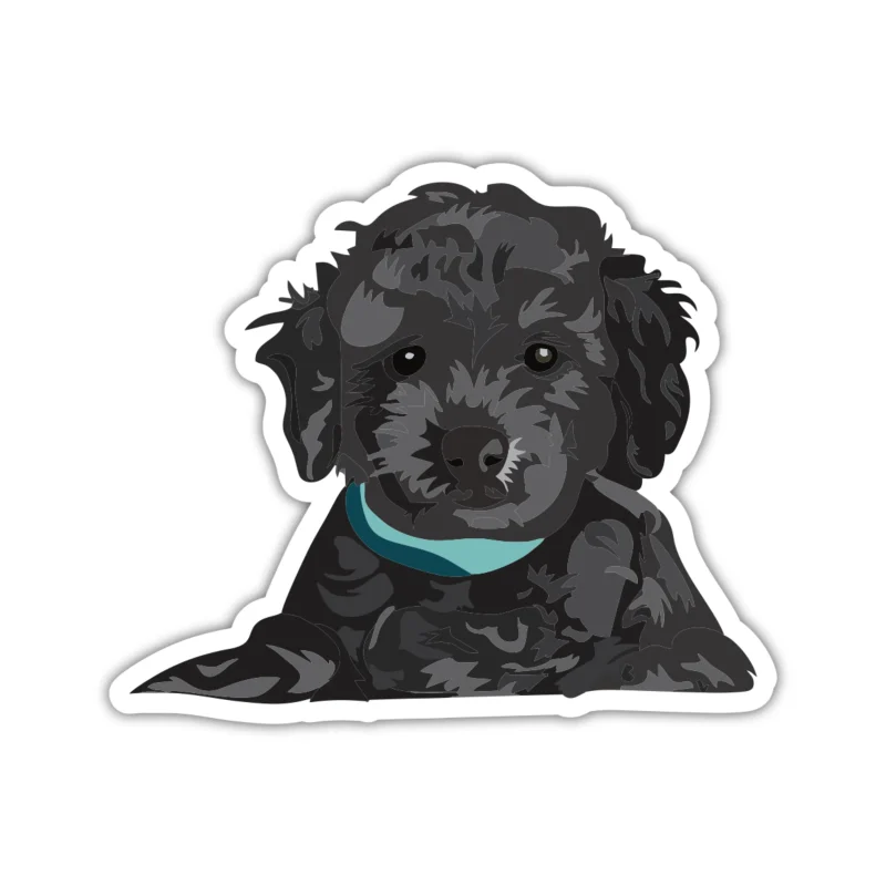 Black Goldendoodle - Iron On DTF Transfer - Custom Size