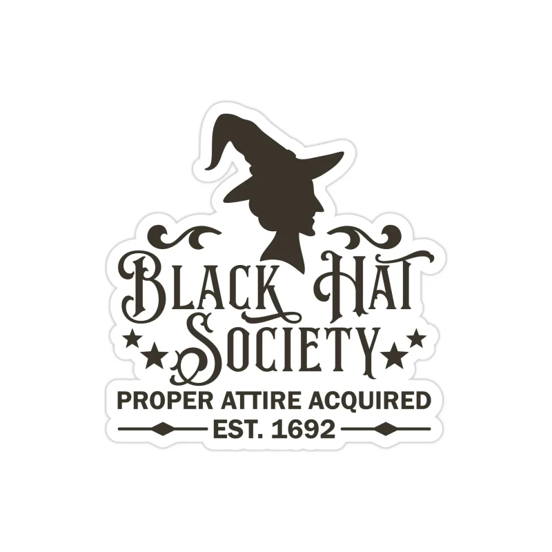 Black Hat Society Full Color Vinyl Decal - Custom Size