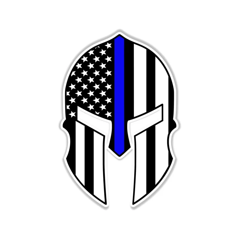 Blue Line American Flag - Full Color Vinyl Decal - custom size