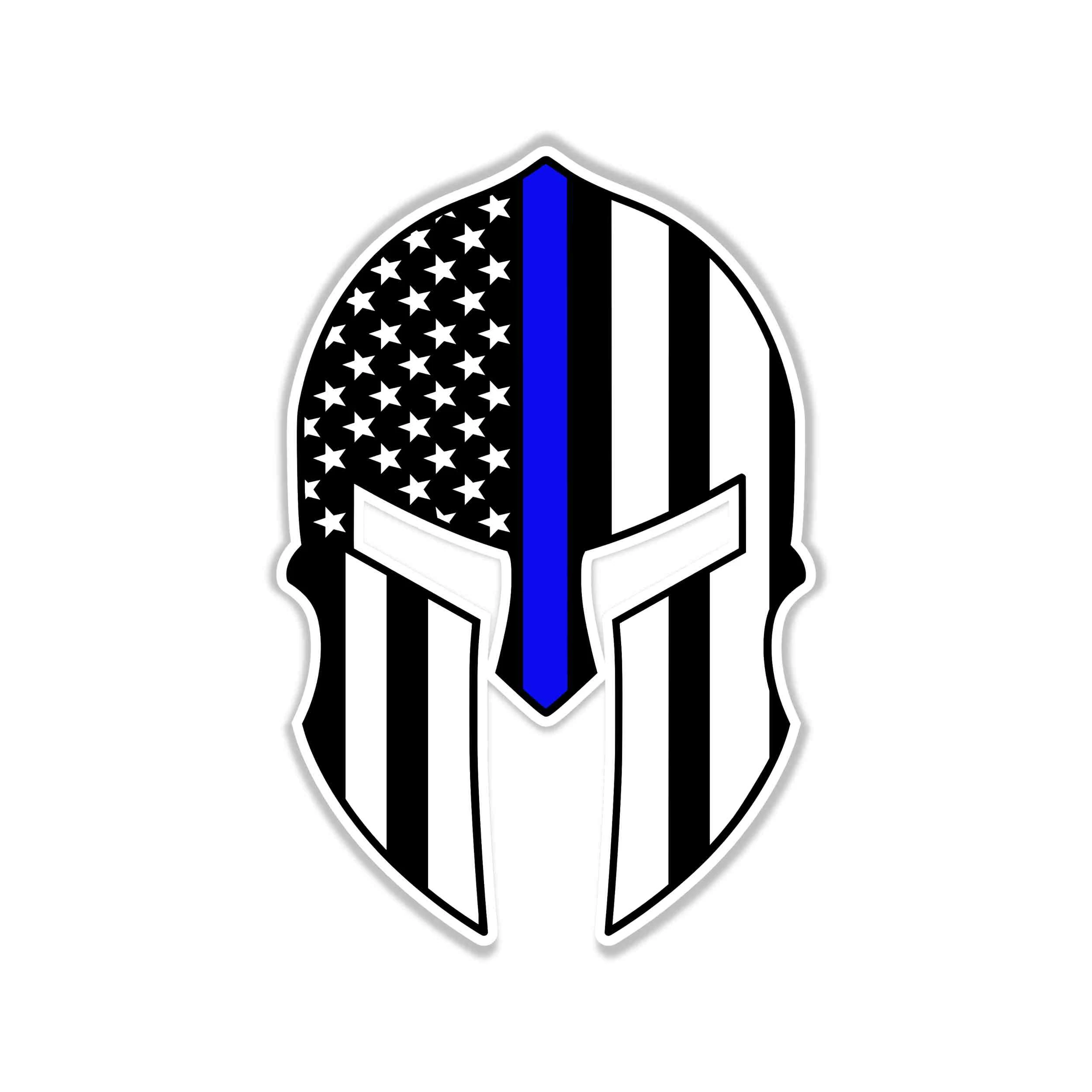 Blue Line American Flag - Full Color Vinyl Decal - custom size