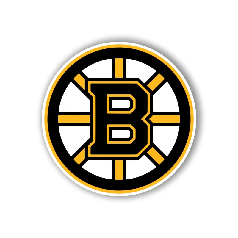 Boston Bruins - Circle With B - Full Color Vinyl Sticker - Custom Size