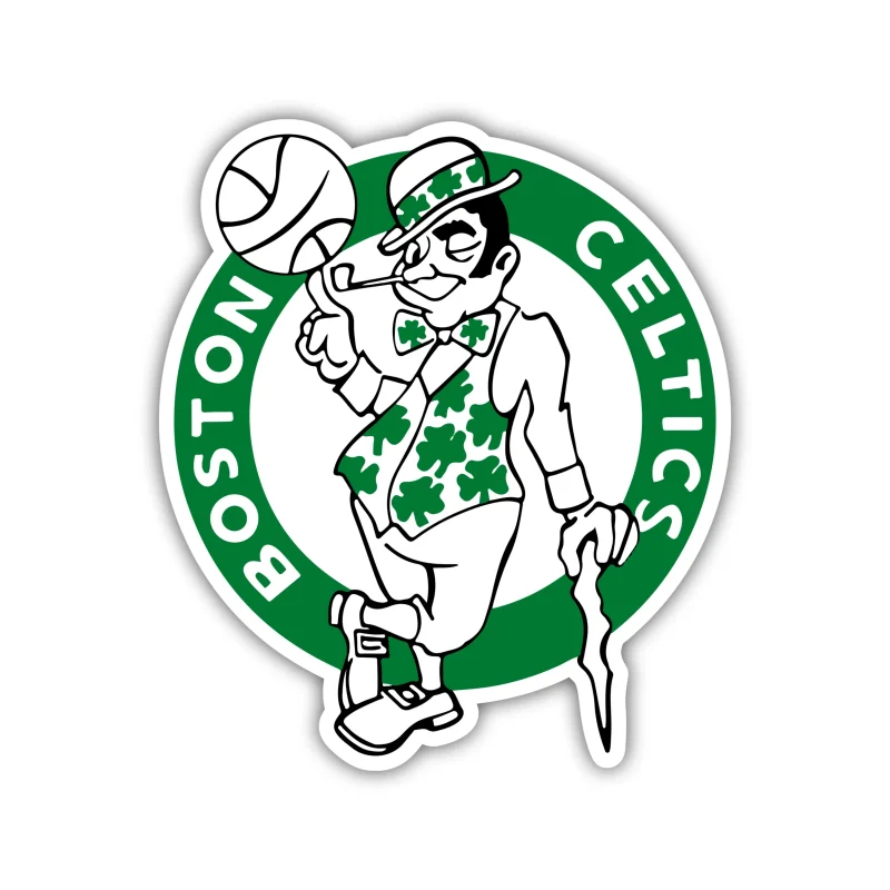 Boston Celtics - Green And White Circle With Leprechaun - Temporary Tattoo