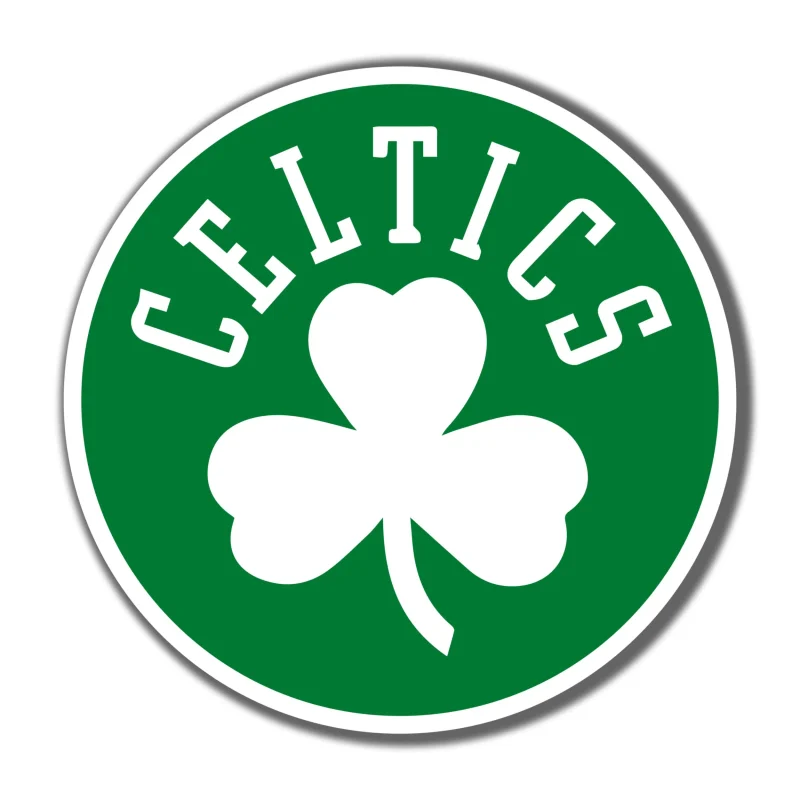 Boston Celtics - Green Circle With Clover - Full Color Vinyl Sticker - Custom Size