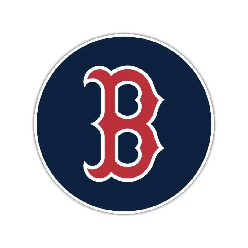 Boston Red Sox - Blue Circle With Red B - Full Color Vinyl Sticker - Custom Size