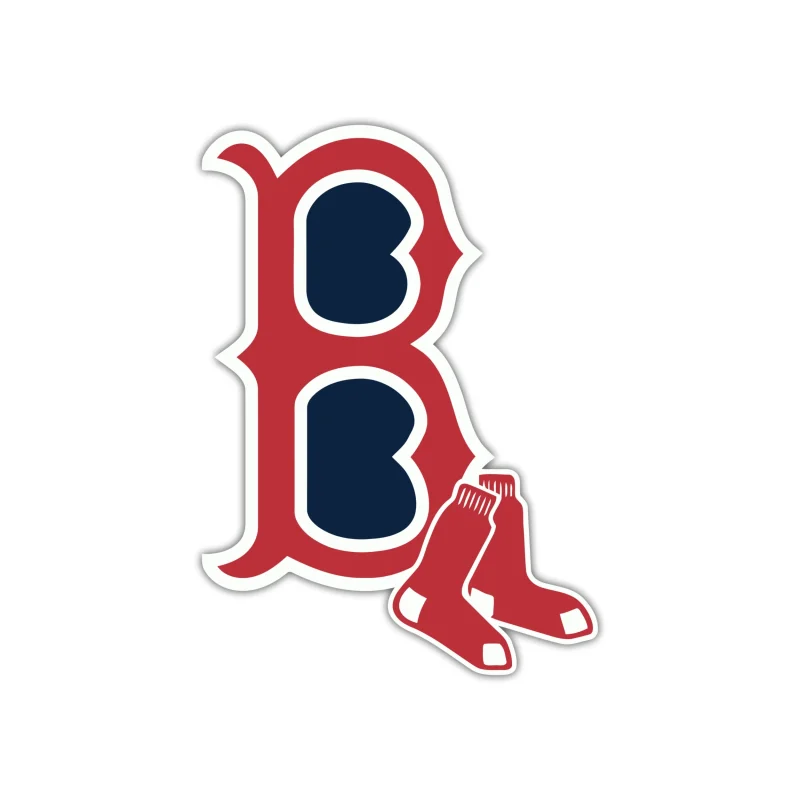 Boston Red Sox - Red and Blue B with Socks - Iron On DTF Transfer - Custom Size
