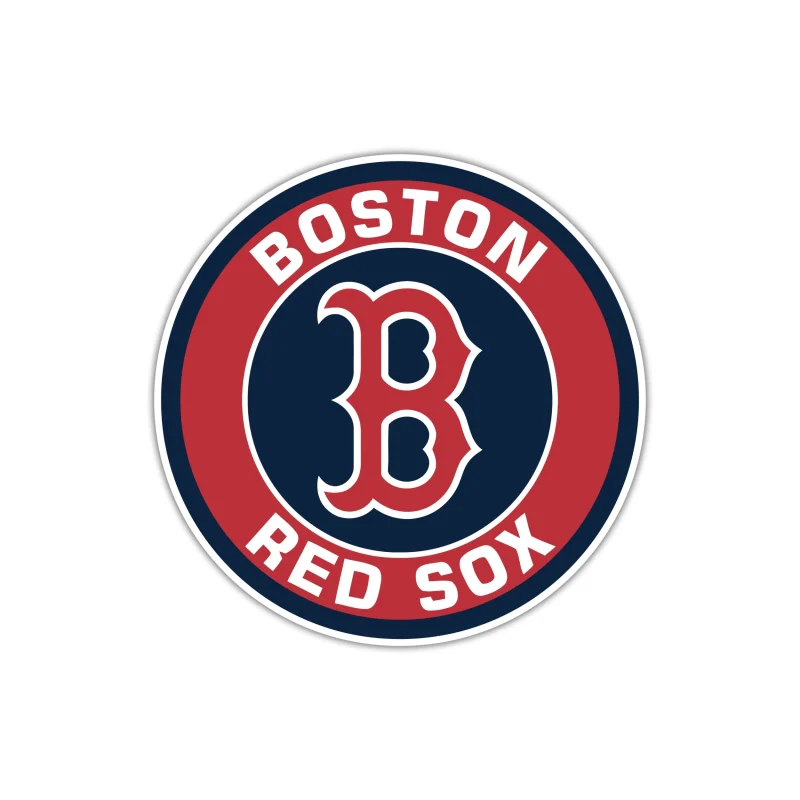 Boston Red Sox - Red And Blue Circle - Full Color Vinyl Sticker - Custom Size