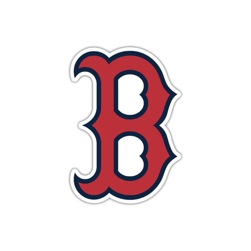 Boston Red Sox - Red B With Blue Outline - Full Color Vinyl Sticker - Custom Size