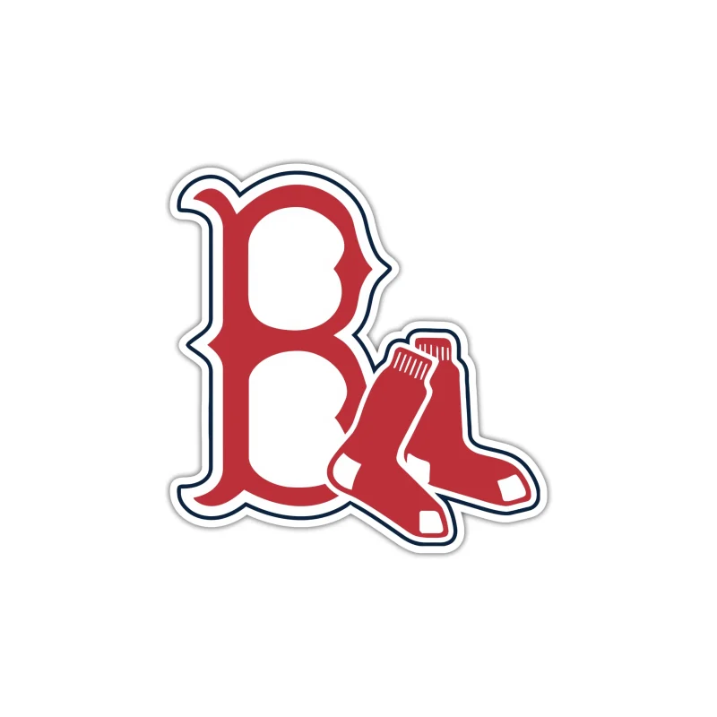 Boston Red Sox - Red B with Socks - Iron On DTF Transfer - Custom Size