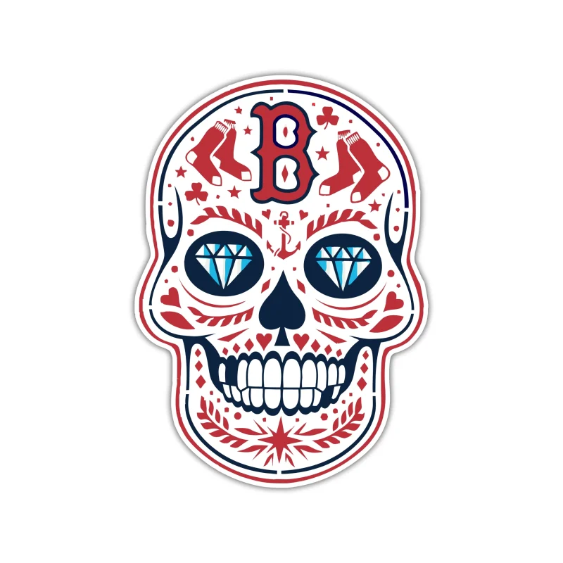 Boston Red Sox - Sugar Skull - Iron On DTF Transfer - Custom Size