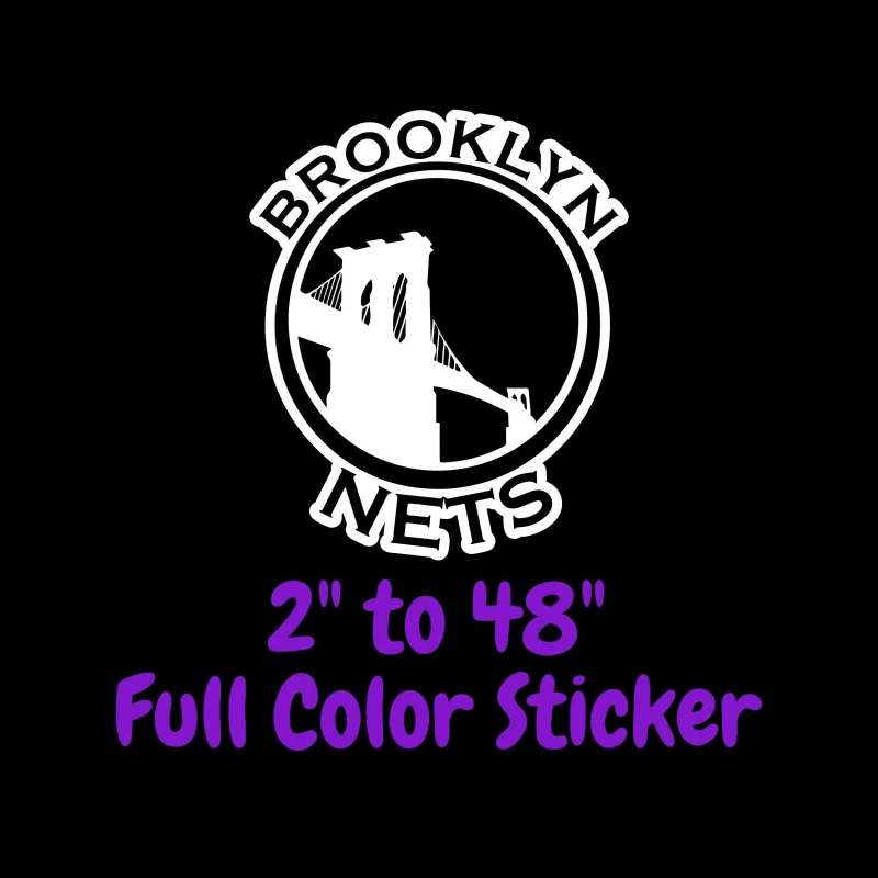Brooklyn Nets Full Color Vinyl Sticker - Custom Size