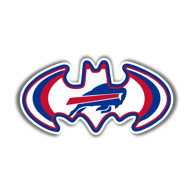 Buffalo Bills - Bat - Full Color Vinyl Sticker - Custom Size