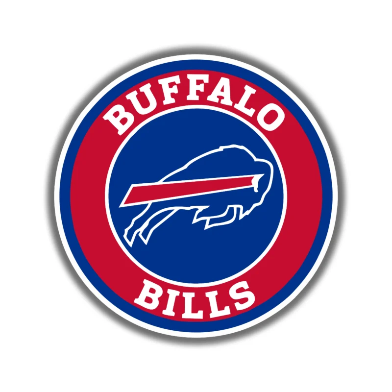Buffalo Bills - Circle with Red Stripe - Iron On DTF Transfer - Custom Size