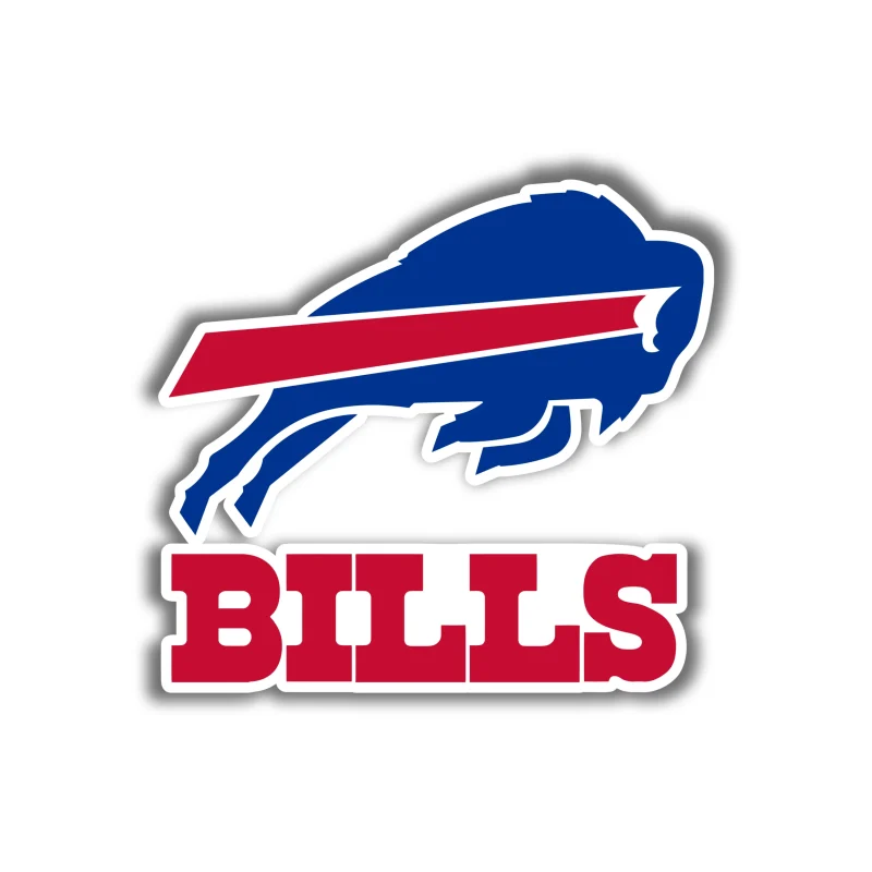 Buffalo Bills - Red Stripe with Bills - Iron On DTF Transfer - Custom Size