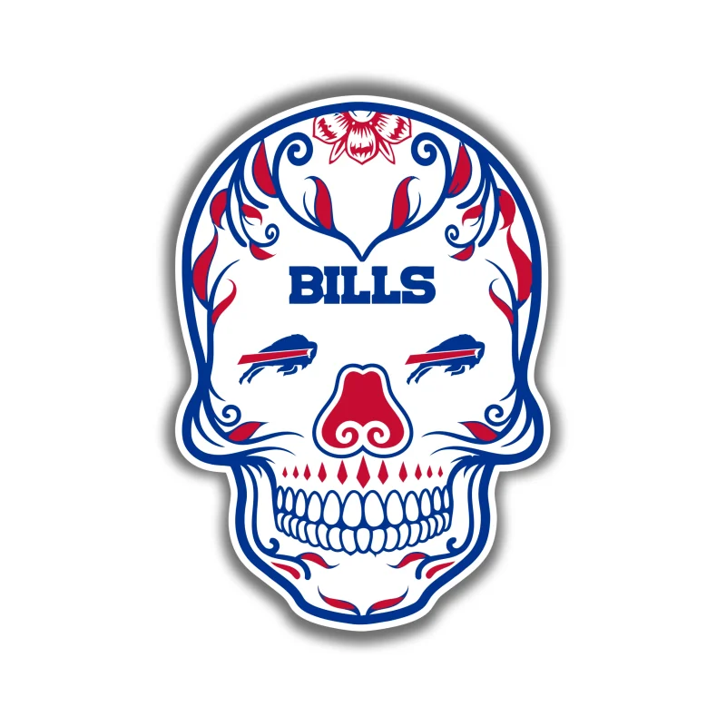 Buffalo Bills - Sugar Skull - Temporary Tattoo