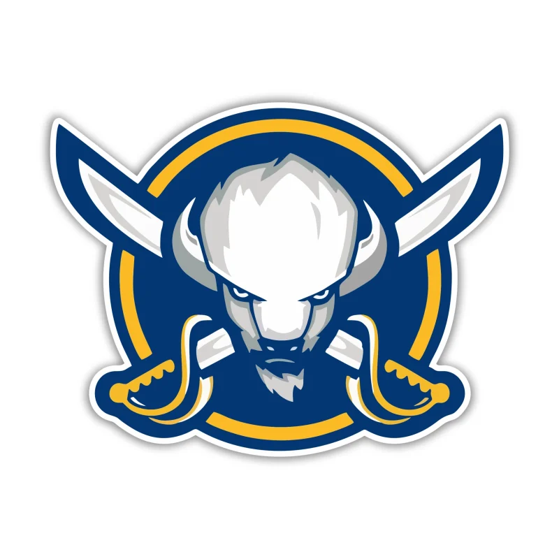 Buffalo Sabres - Circle Logo with Buffalo and Swords - Iron On DTF Transfer - Custom Size