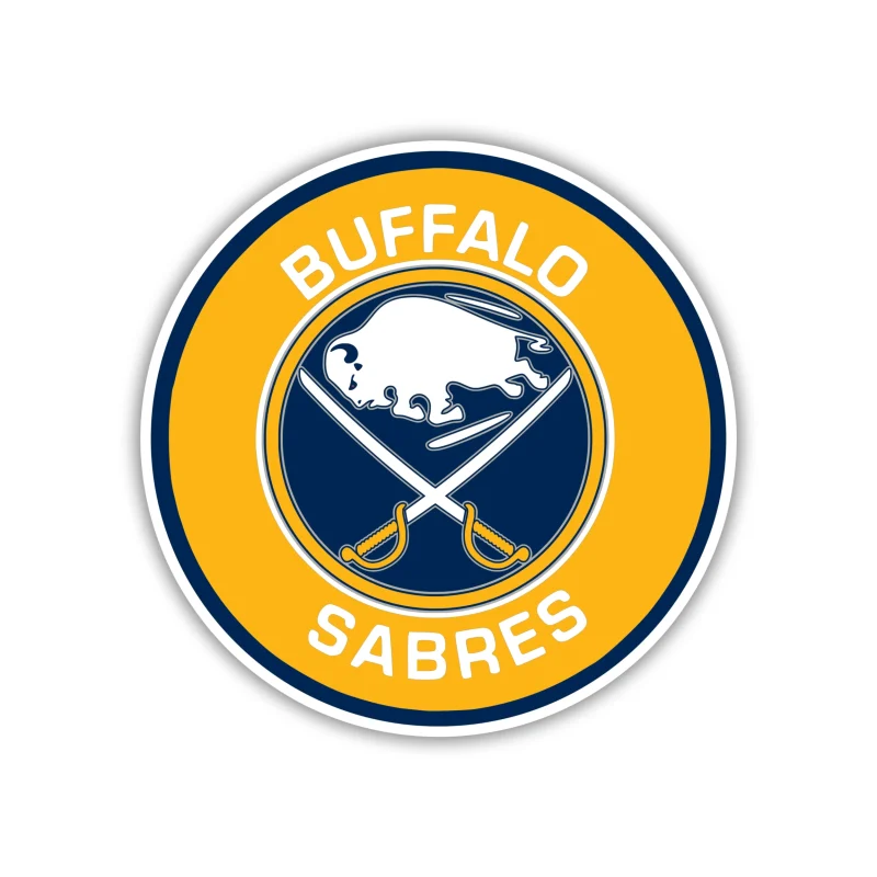 Buffalo Sabres - Circle Logo with Name - Iron On DTF Transfer - Custom Size