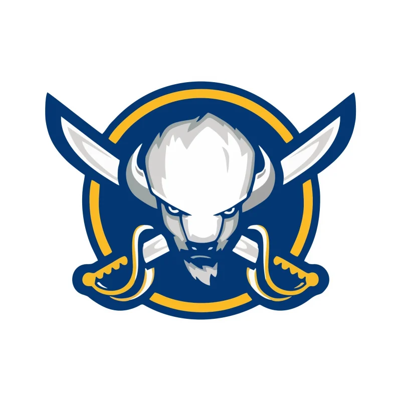 Buffalo Sabres - Circle With Buffalo In Center - Full Color Vinyl Sticker - Custom Size