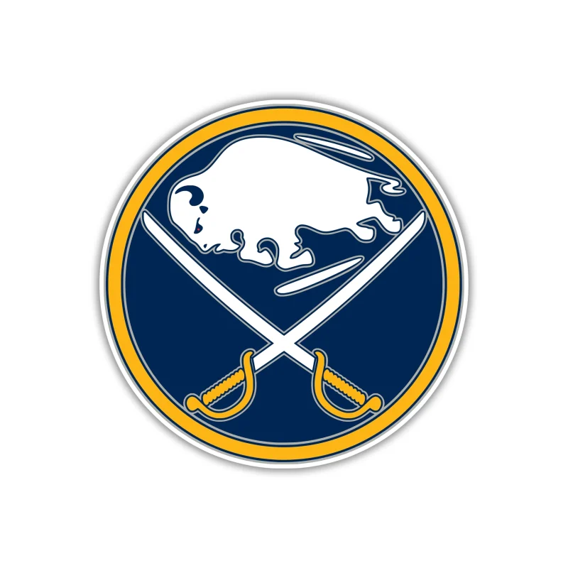 Buffalo Sabres - Dark Blue Circle Logo - Iron On DTF Transfer - Custom Size