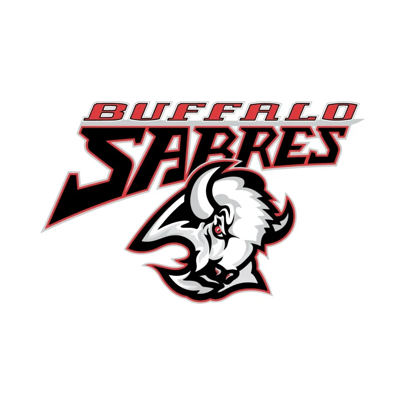 Buffalo Sabres - Retro Buffalo With Name - Full Color Vinyl Sticker - Custom Size