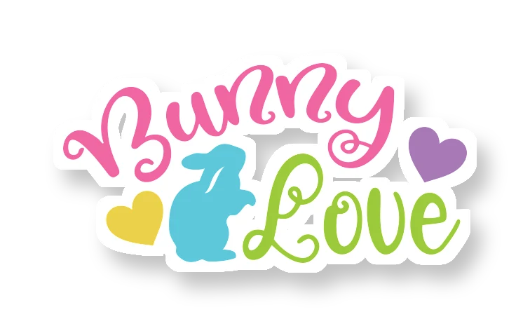 Bunny Love - Full Color Vinyl Sticker - Custom Size