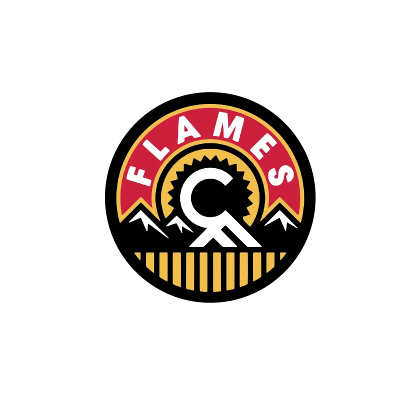 Calgary Flames - Circle Logo - Iron On DTF Transfer - Custom Size