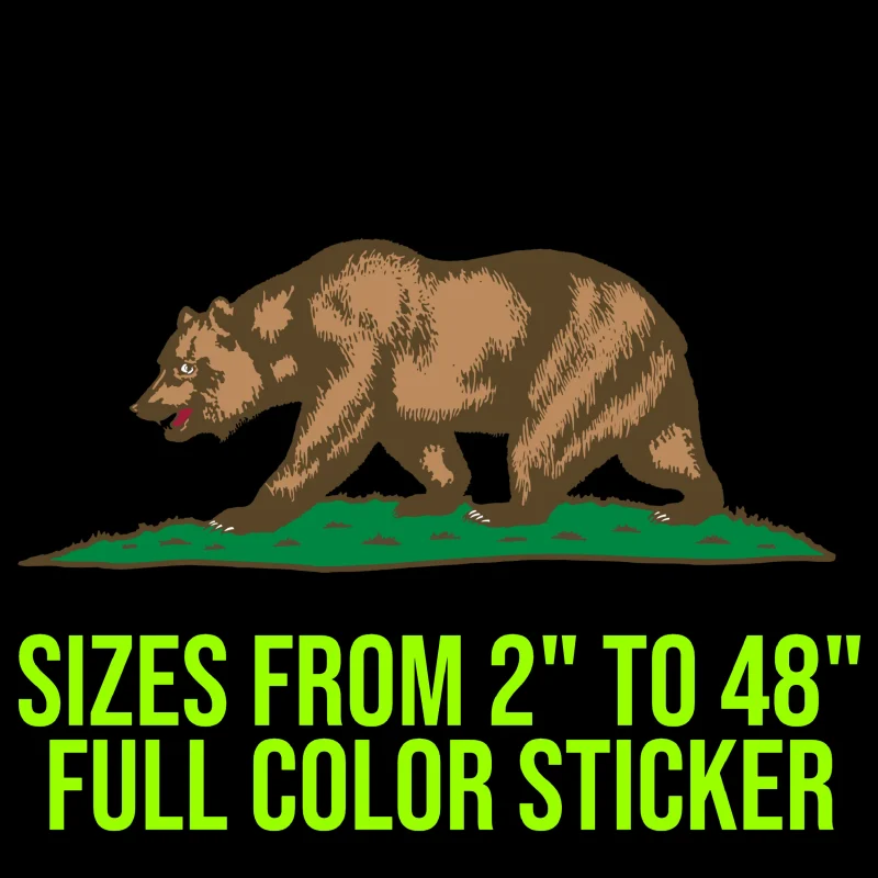California Bear Full Color Vinyl Decal