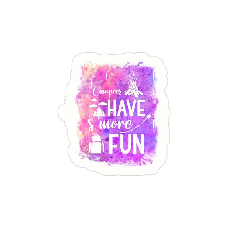 Campers Have S'more Fun Full Color Vinyl Decal - Custom Size