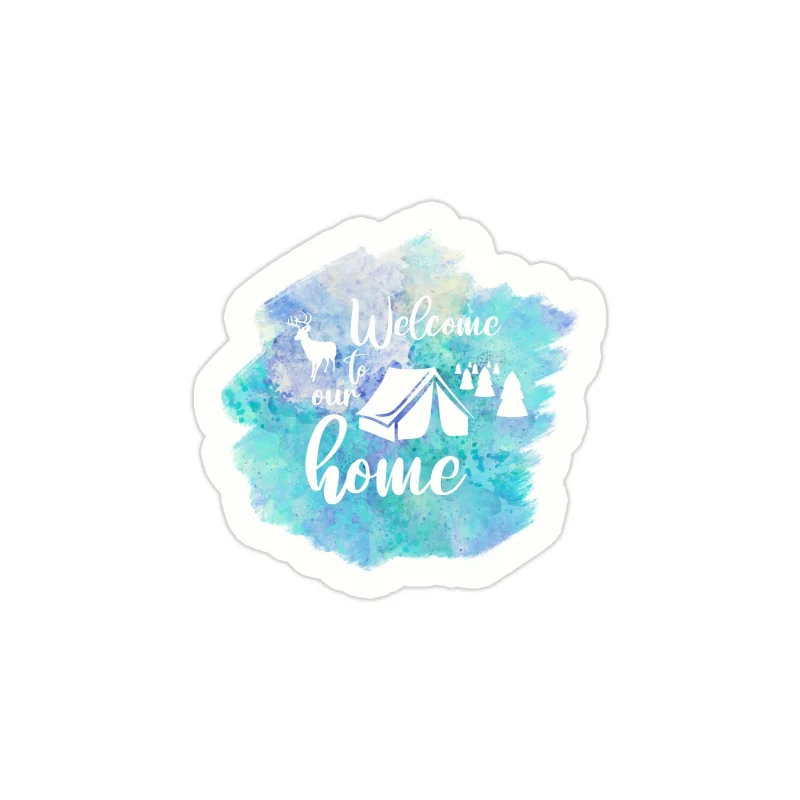Camping Full Color Vinyl Decal - Custom Size