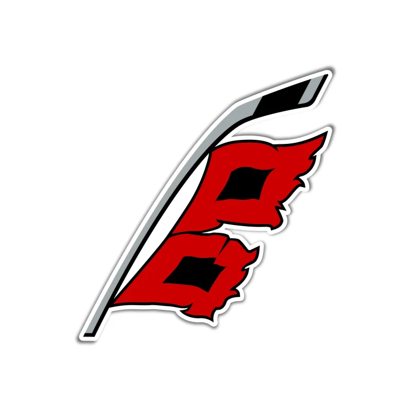 Carolina Hurricanes - Hockey Stick Flag - Full Color Vinyl Sticker - Custom Size