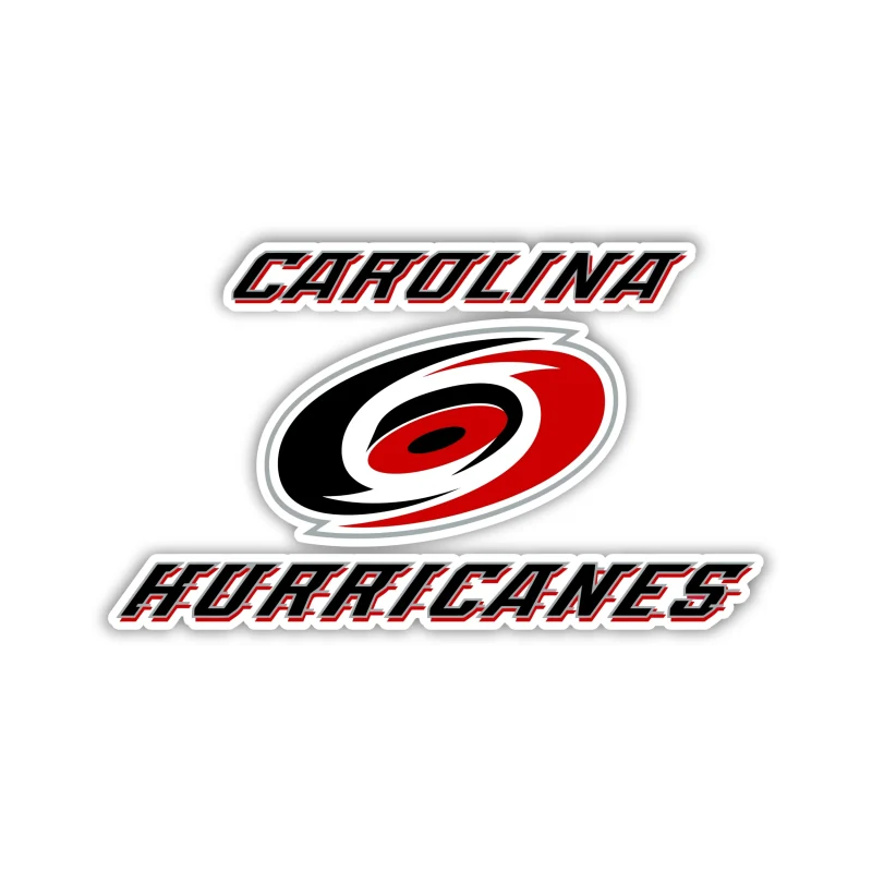 Carolina Hurricanes - Hurricane With Name - Full Color Vinyl Sticker - Custom Size