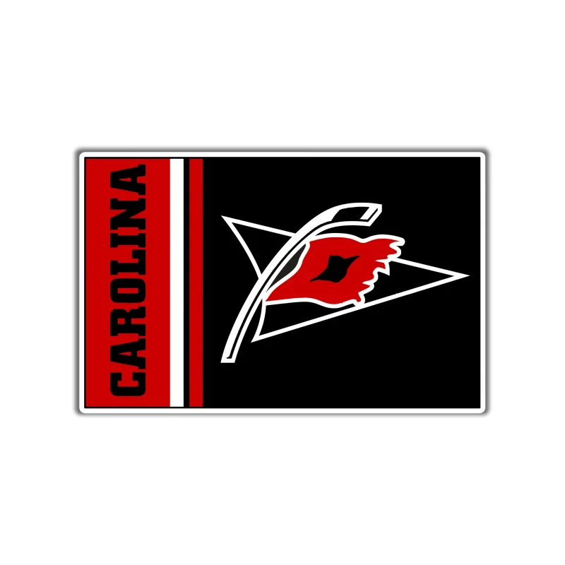 Carolina Hurricanes - Square With Carolina And Flag - Iron On DTF Transfer - Custom Size
