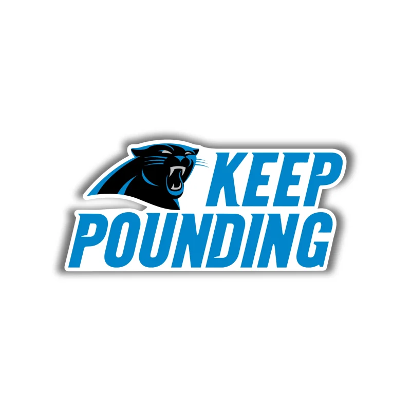 Carolina Panthers Full Color Vinyl Decal - Keep Pounding - Custom Size