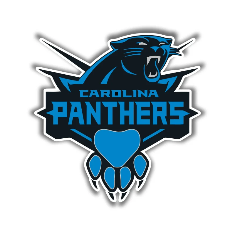 Carolina Panthers - Name And Paw - Temporary Tattoo