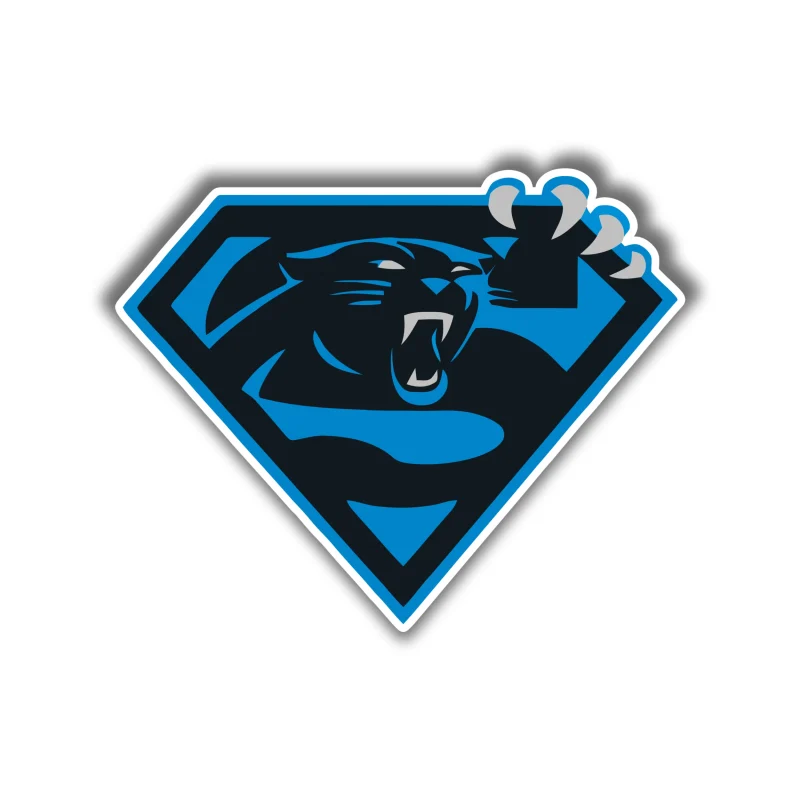 Carolina Panthers - Superman - Temporary Tattoo