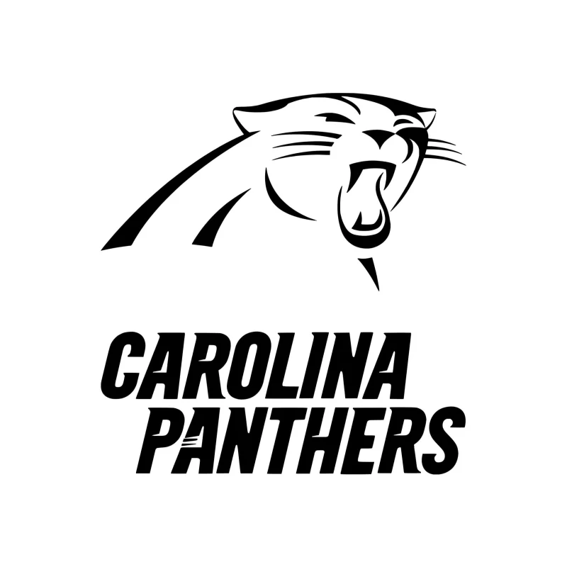 Carolina Panthers Vinyl Decal - Panther's Head with Name - Custom Size