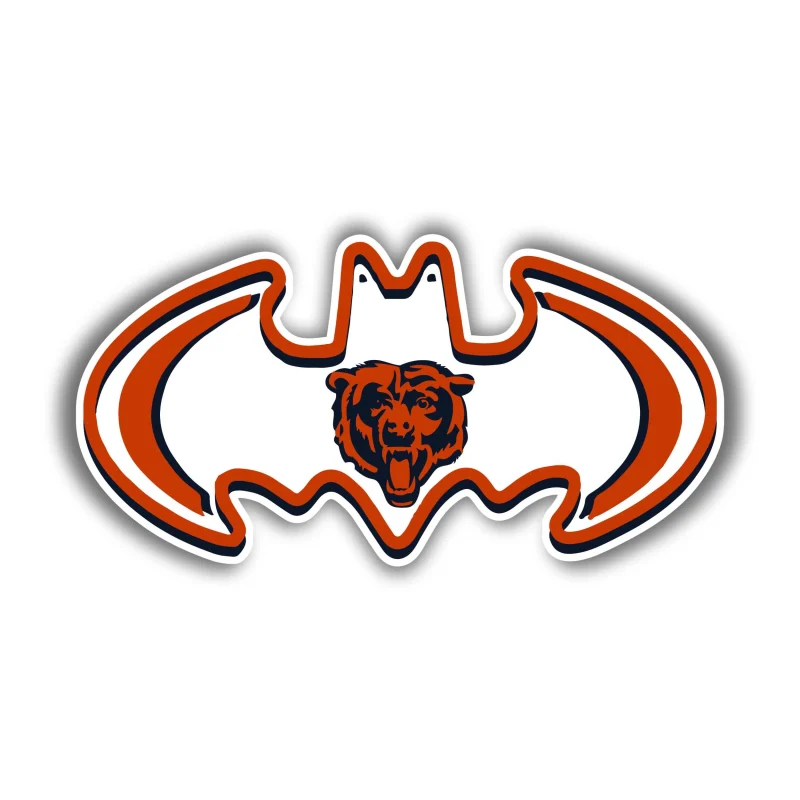 Chicago Bears - Batman with Bear - Temporary Tattoo