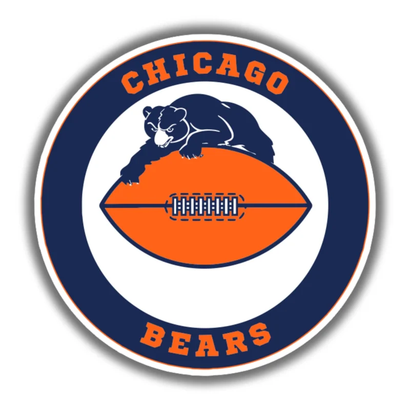 Chicago Bears - Bear Head- Full Color Vinyl Sticker - Custom Size