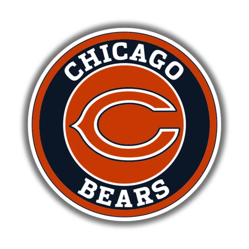 Chicago Bears - Bear Head- Full Color Vinyl Sticker - Custom Size