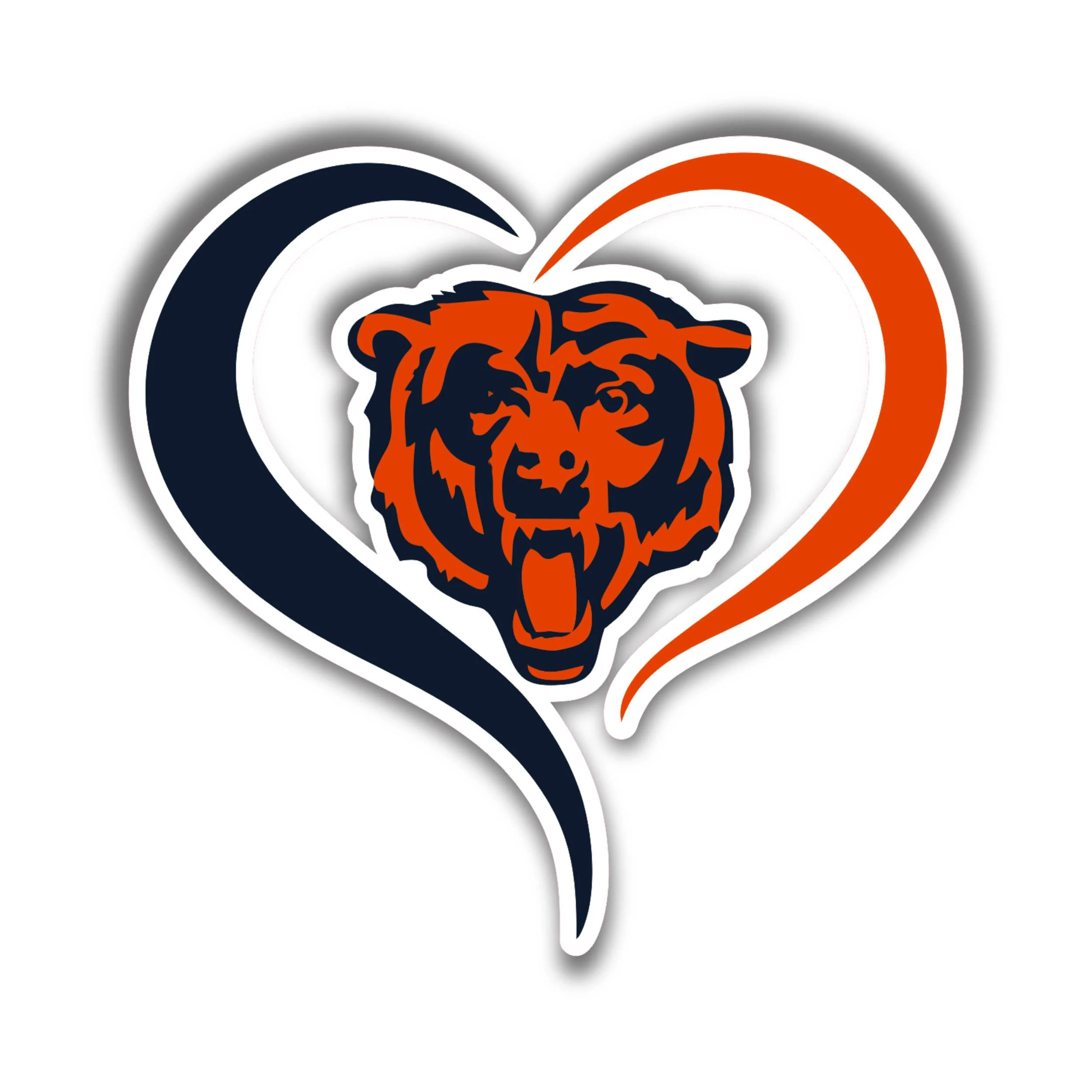 Chicago Bears - Bear Head- Full Color Vinyl Sticker - Custom Size