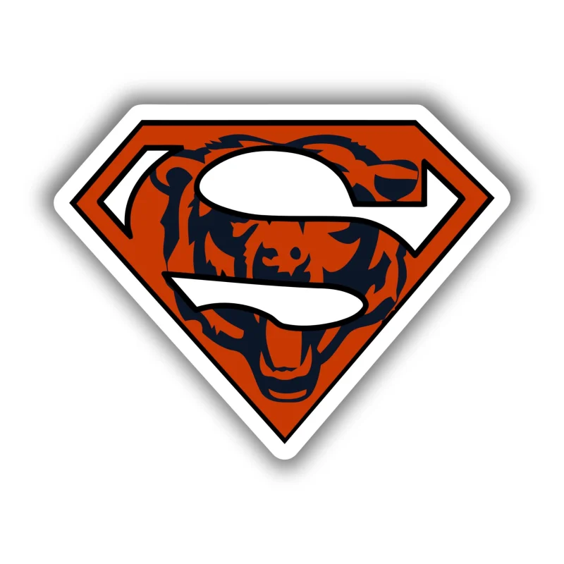 Chicago Bears - Bear Head- Full Color Vinyl Sticker - Custom Size