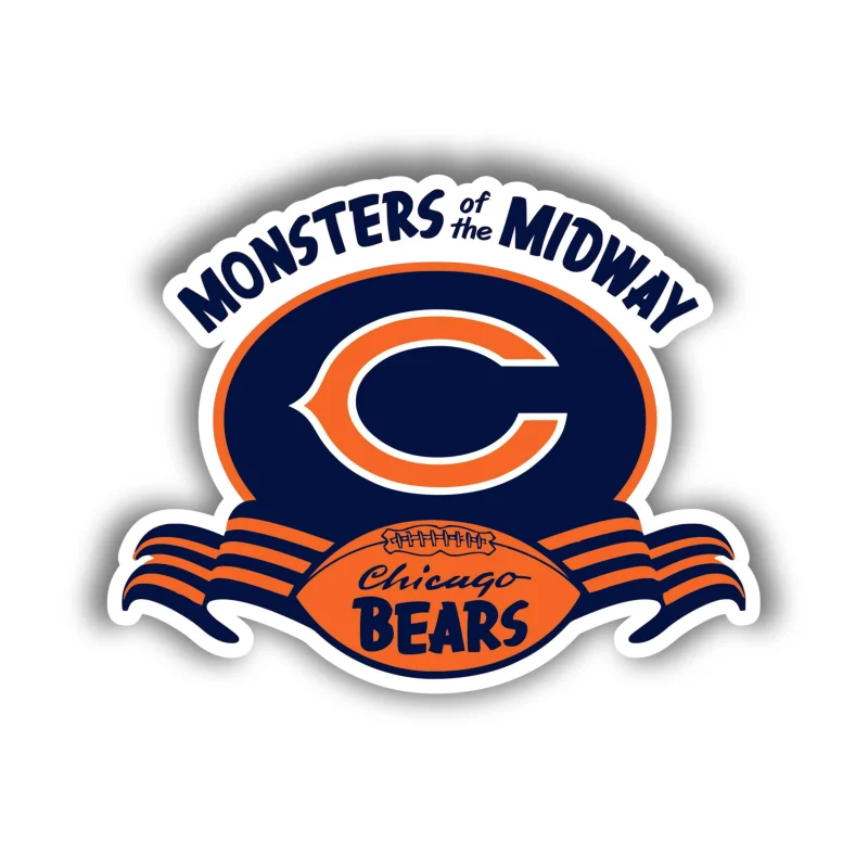 Chicago Bears Full Color Vinyl Sticker - Custom Size
