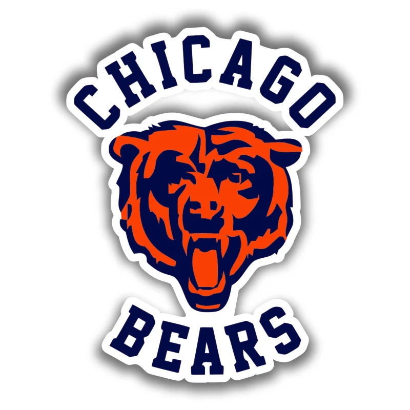 Chicago Bears - Head with Lettering - Iron On DTF Transfer - Custom Size